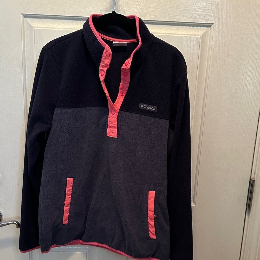 Columbia Black and Pink Fleece Jacket